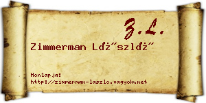 Zimmerman László névjegykártya
