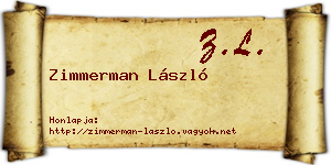 Zimmerman László névjegykártya